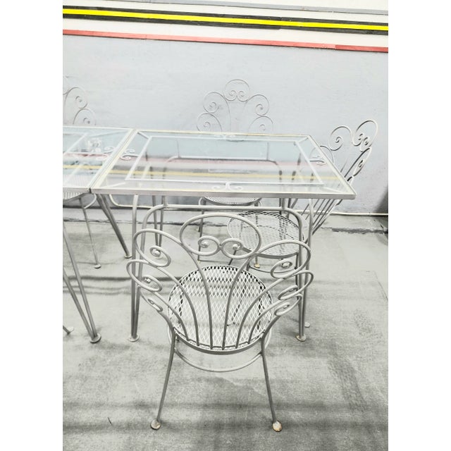 Gray Vintage Salterini Wrought Iron Dining Set With 6 Chairs, Attributed For Sale - Image 8 of 10