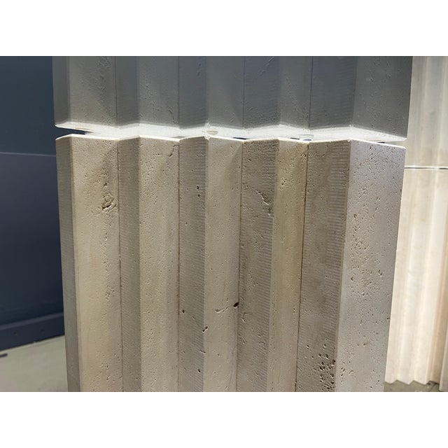 Carlo Scarpa Vintage Travertine Dining Table in the style of Carlo Scarpa, 1970s For Sale - Image 4 of 13