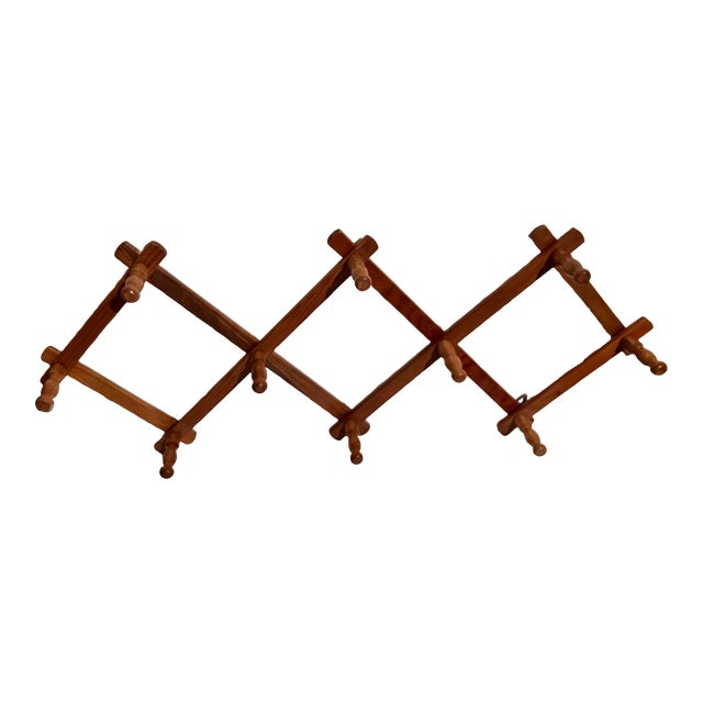 Vintage Coat Hook Collapsable Mahogany Rack Chairish