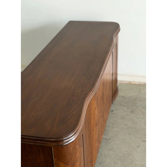 Brown 1940s Art Deco Credenza in Oak and Walnut For Sale - Image 8 of 13