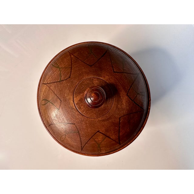 Handcrafted Lidded Wooden Box, 1920s For Sale - Image 9 of 16