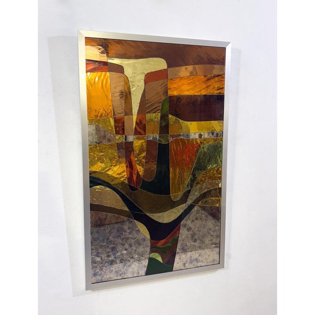 Stained glass panel by Pierre Majerus, 1989