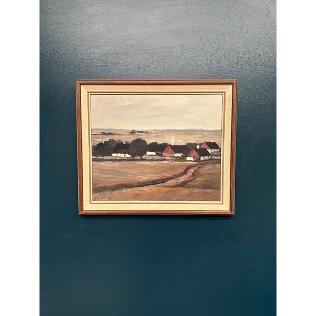 B. Jernberg, Landscape with Farms, 1950s, Oil Painting on Canvas, Framed For Sale - Image 14 of 16