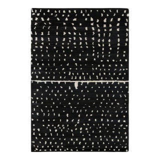 Rug & Kilim’s Modern Moroccan Style Rug in Black and White Geometric Pattern For Sale