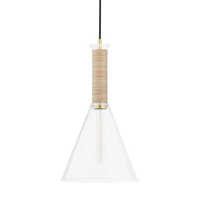 Traditional Mitzi Besa 1-Light Pendant, Aged Brass - Small For Sale - Image 3 of 3