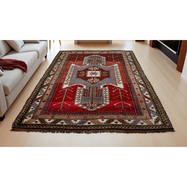 Farmhouse 1960s Hand Knotted Turkish Rug Tribal Pure Natural Wool Large Area Rug For Sale - Image 3 of 17