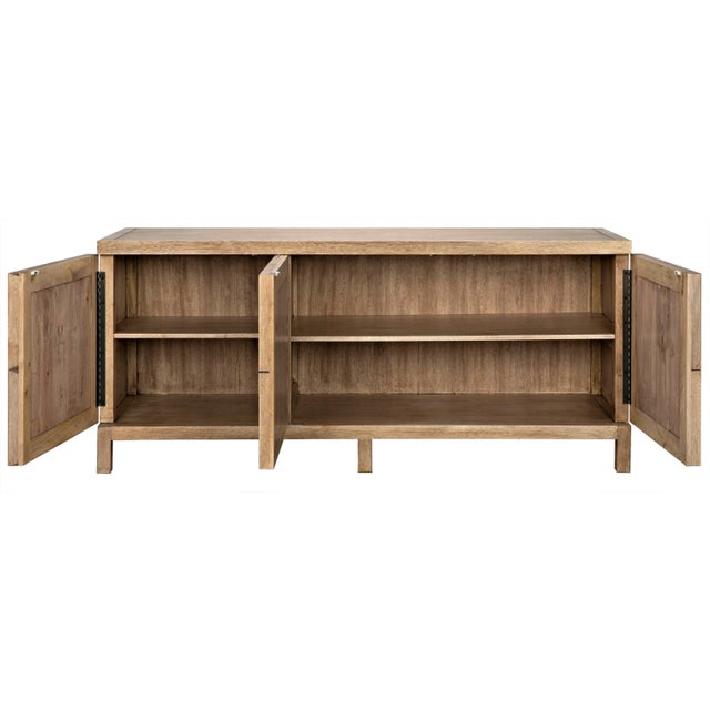 Noir NOIR Quadrant 3 Door Sideboard, Washed Walnut For Sale - Image 4 of 6