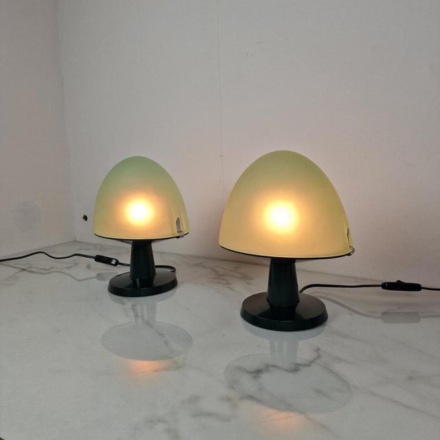 Elegant set of two original Dolly table lamps designed and produced by Valenti in Cusago, near Milan, Italy, during the...