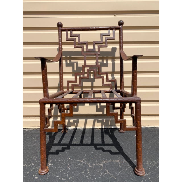 Industrial Steel Ziggurat Armchairs, Set of 3 For Sale - Image 10 of 12