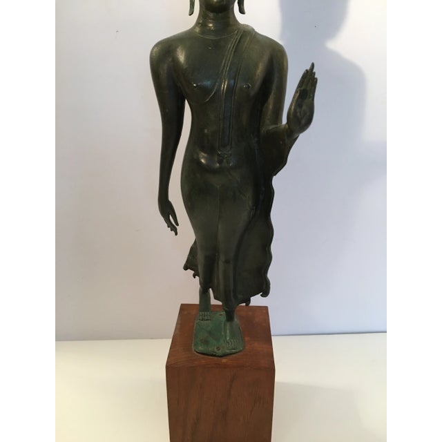 Black Early 20th Century Thai Bronze Buddha Sculpture For Sale - Image 8 of 10