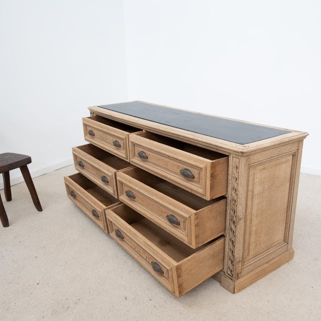 Gray Oak and Bluestone Workshop Cabinet with Drawers, 1900 For Sale - Image 8 of 11