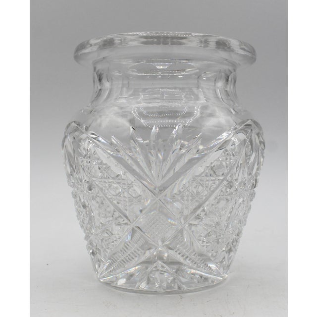 American Circa 1896-1915 American Brilliant Period Cut Glass Jar With Cover For Sale - Image 3 of 6