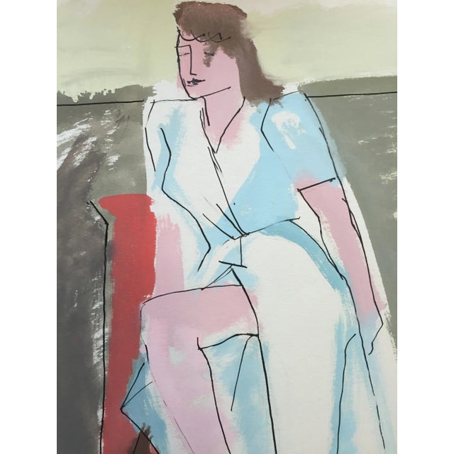 From the estate of Jerry Opper & Ruth Friedmann Opper "Slit" c. 1950's Gouache on Paper 15" x 18", Unframed Very Good...