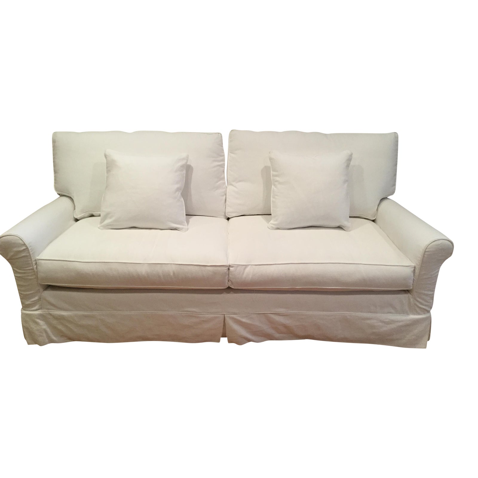 Crate & Barrel Harborside Slipcovered Full Sleeper Sofa Chairish