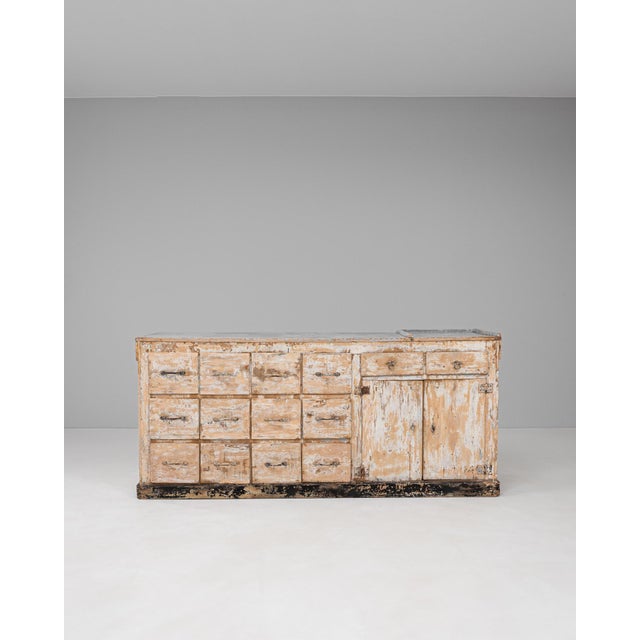 19th Century French Wood Patinated Shop Counter For Sale - Image 16 of 18