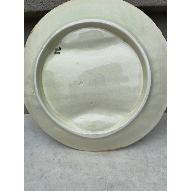 Ceramic French Majolica Asparagus Plate Onnaing, Circa 1890 For Sale - Image 7 of 8