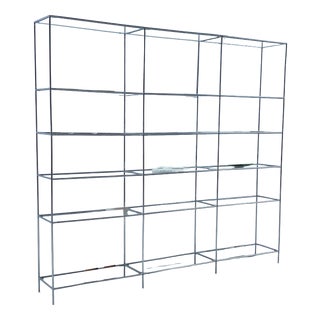 Abstracta Modular Shelf in Chrome and Glass by Poul Cadovius for Royal System, Denmark, 1960s For Sale