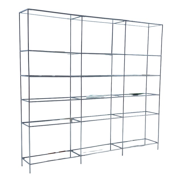 Abstracta Modular Shelf in Chrome and Glass by Poul Cadovius for Royal System, Denmark, 1960s For Sale