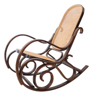 Vintage Rattan Rocking Chair in the style of Thonet, 1970s