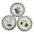 Vintage Reticulated Floral Plates With Green and Gold Trim - Set of 3 For Sale