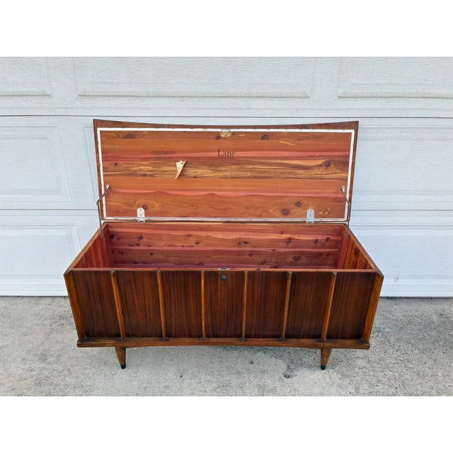 Mid-Century Modern Vintage Mid Century Walnut Cedar Chest by Lane For Sale - Image 3 of 8