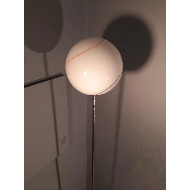 Floor Lamp with Cast Iron Base and Glass with Colored Lines by Roberto Pamio for Leucos, 1960s For Sale - Image 4 of 7
