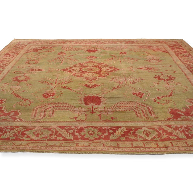 Victorian Late 19th Century Turkish Oushak Rug, 14'02 X 15'07 For Sale - Image 3 of 11