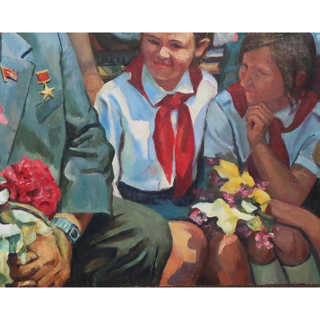 1970s Soviet Children Oil Painting, Socialist Realism Art, Ukrainian Artist (1971) 120-157 For Sale - Image 5 of 6