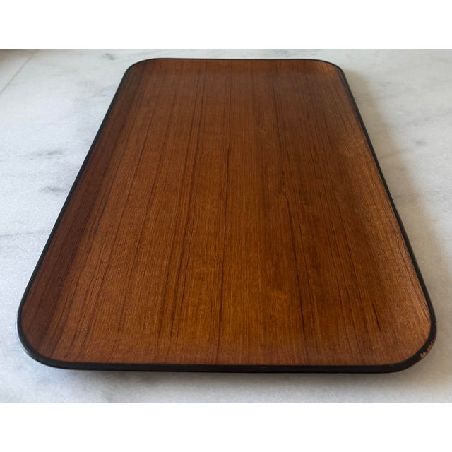 Mid Century Teak and Black Lacquerware Tray by Omc Japan For Sale In Austin - Image 6 of 11