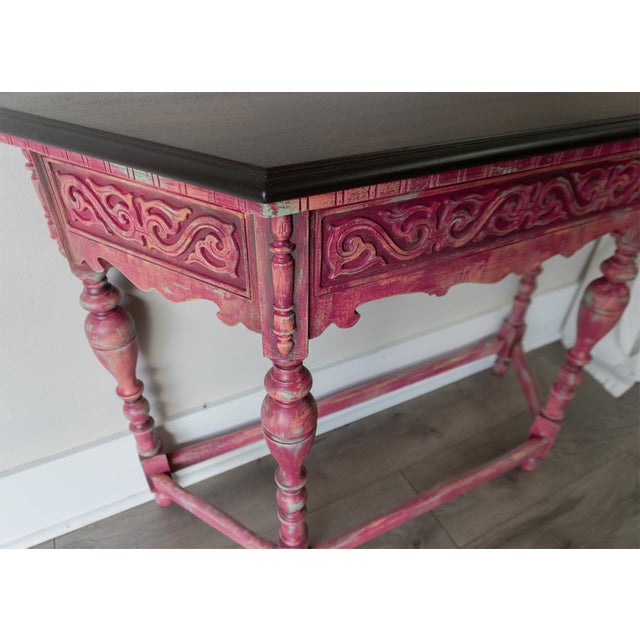 Early 20th Century Antique Console Table With Ornate Carved Details For Sale - Image 5 of 16