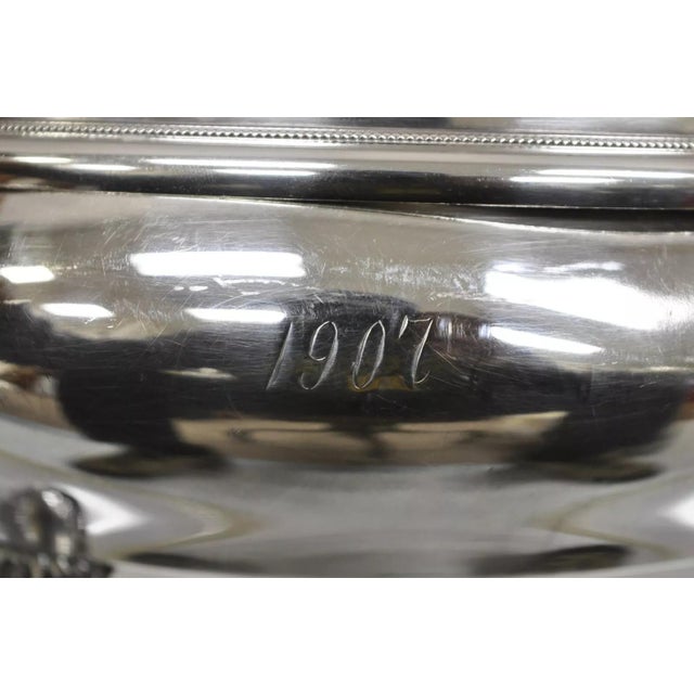 Victorian Antique Victorian Silver Plated Covered Tureen "1907" Platter Dish by Rockford For Sale - Image 3 of 12