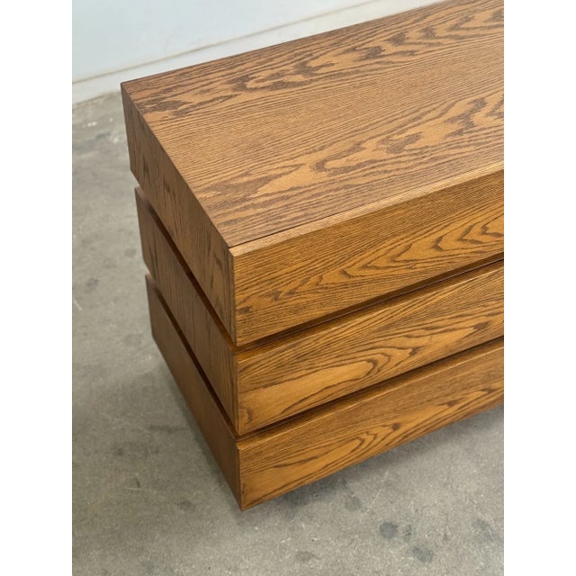 1990s Post Modern Oak - Nine Drawer Dresser For Sale - Image 13 of 13
