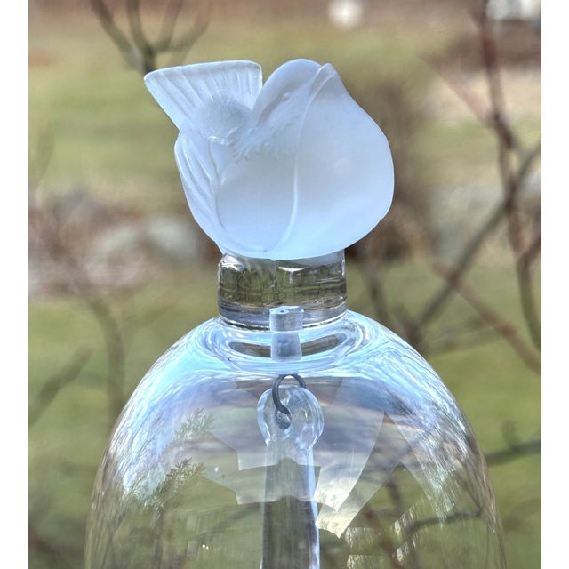 Art Nouveau 1960s Lalique Crystal Table Bell | Frosted Sparrow | Art Nouveau Style | Signed Lalique France For Sale - Image 3 of 9