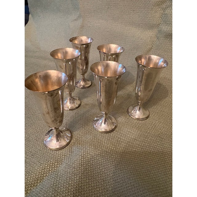 Modern 20th Century Gorham Sterling Silver Trumpet Style Cordials, Model #951 - Set of Six For Sale - Image 3 of 6