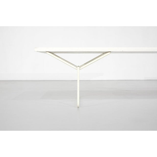 Mid-Century Modern Bench 400 in White Wood by Harry Bertoia for Knoll International, 1970s For Sale - Image 3 of 15