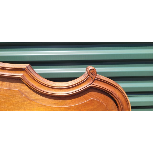 Antique Louis French Walnut Headboard and Footboard For Sale - Image 4 of 14