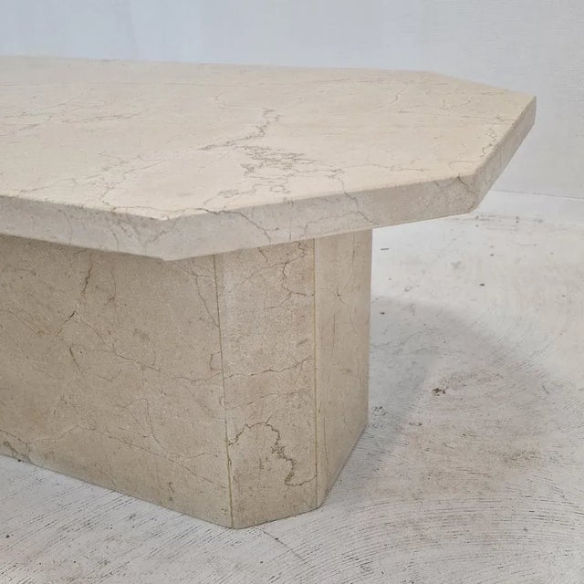 Italian Coffee Table in Travertine, 1980s For Sale - Image 11 of 13