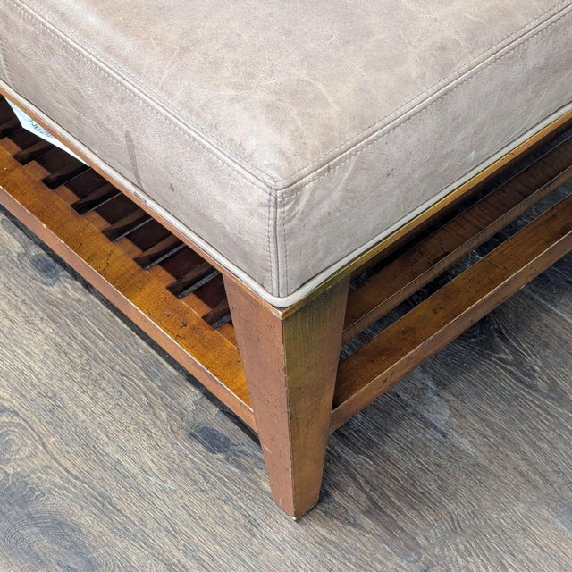 Leather-Top Coffee Table For Sale In San Francisco - Image 6 of 7