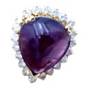 Heart-Shaped Gold Ring with Diamonds in Brilliant Cut For Sale