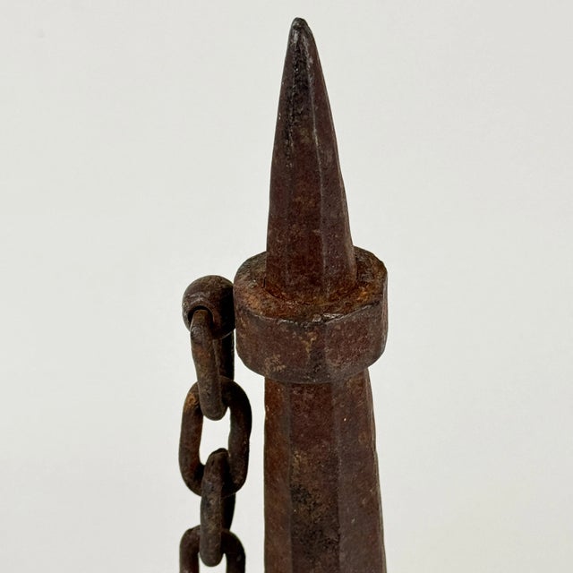 Early 1900s Heavy Metal Spear Like Architectural Salvage Sculpture For Sale - Image 4 of 11