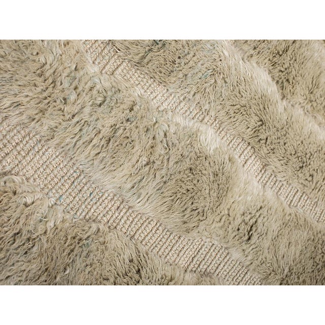 Sculpted Maze Hand-Knotted Moroccan Wool Rug | 7'9" X 6'2" | One of a Kind For Sale - Image 4 of 7