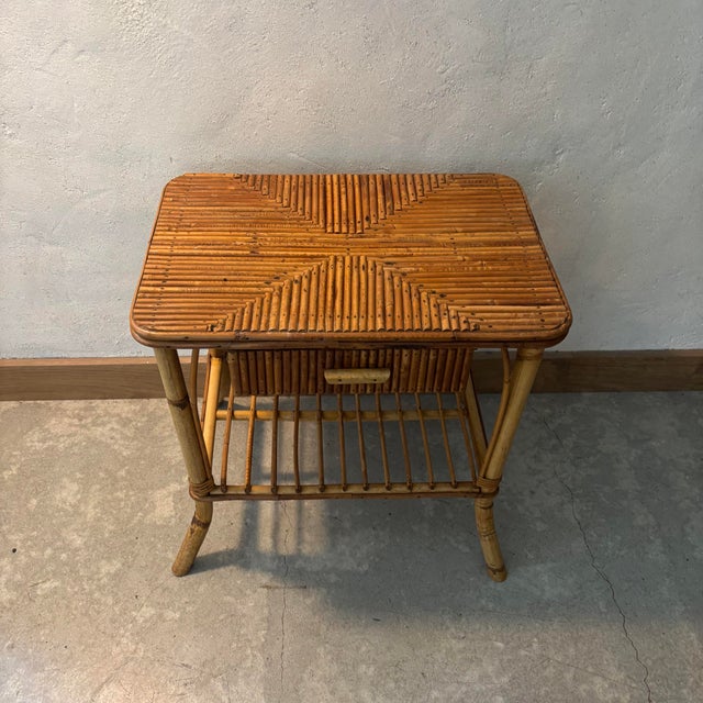 Bedside Table in Rattan For Sale - Image 5 of 6