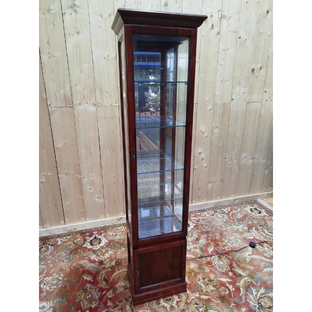 Narrow Display Case in Cherry Wood For Sale - Image 11 of 11