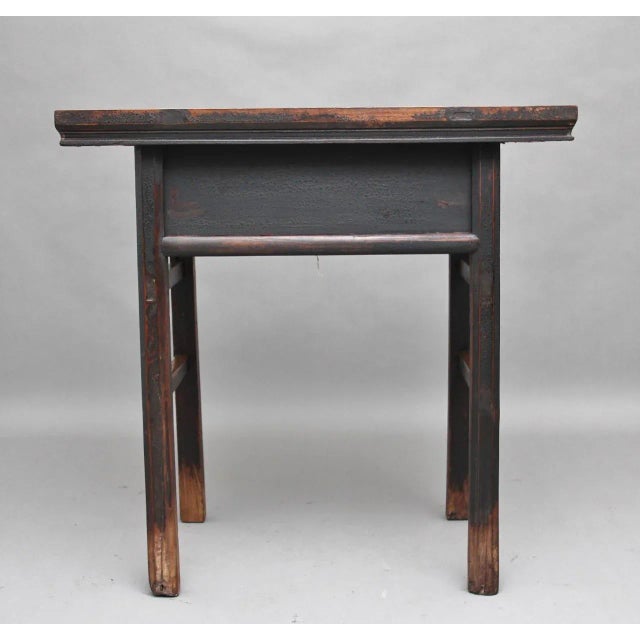 19th Century Chinese Elm Side Table, 1880s For Sale - Image 6 of 10