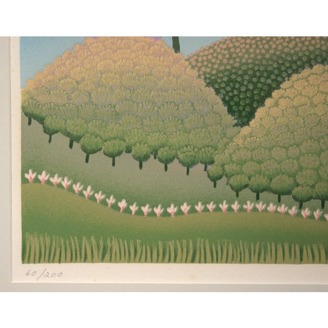 Green Pink Flowers - Limited Edition Naive Serigraph by Ivan Rabuzin For Sale - Image 8 of 11