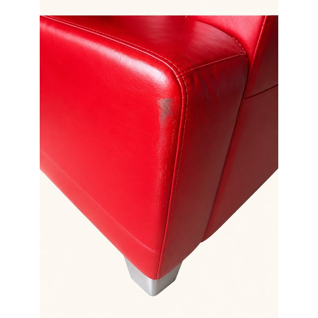 1990s Vintage Natuzzi Italia Leather Sofa | Made in Italy | Genuine Italian Leather For Sale - Image 5 of 5