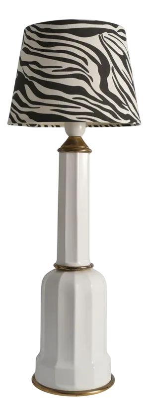 Mid-19th Century White Opaline Glass & Brass Heiberg Table Lamp, Denmark