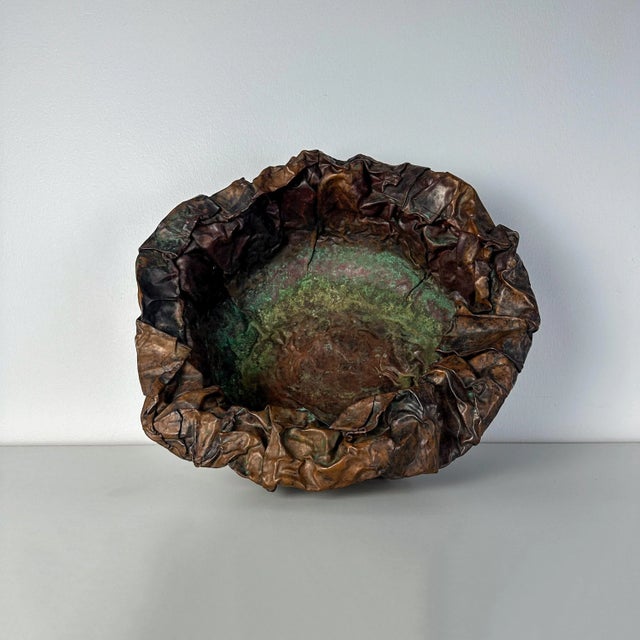 Foldformed Copper Artist Studio Bowl For Sale - Image 4 of 10