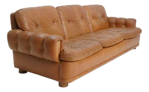 Tufted Leather Danish Sofa
