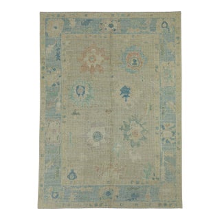 Turkish Oushak Rug 5' x 6'11" #17290 For Sale